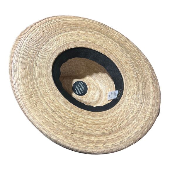 L Space Riviera Hat 100% Straw Natural One Size Woven Rim Beach Palm Resort Wear - Picture 6 of 7